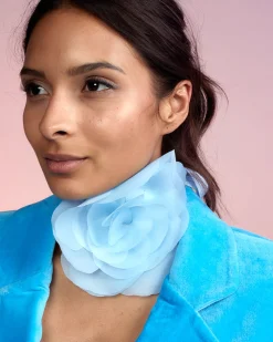 Cynthia Rowley Organza Flower Ties BLUE Outlet