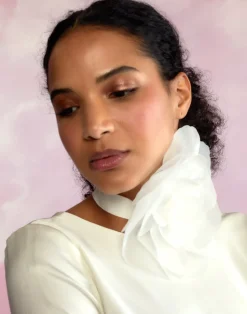 Cynthia Rowley Organza Flower Ties White Online