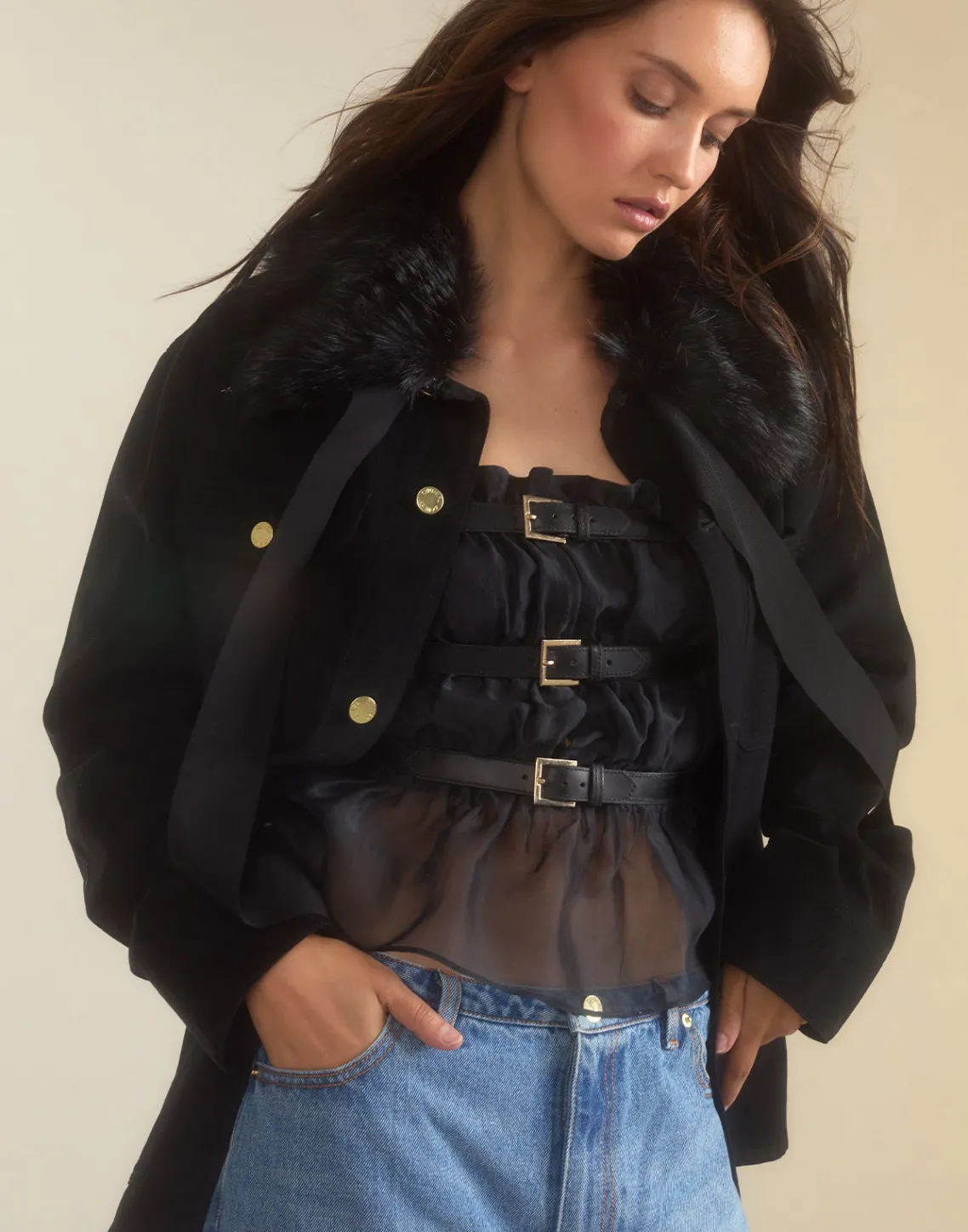 Cynthia Rowley Outward Bound Field Jacket BLACK Hot