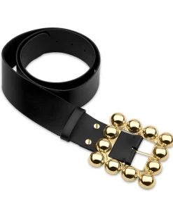 Cynthia Rowley Oversized Buckle Belt BLACK Clearance