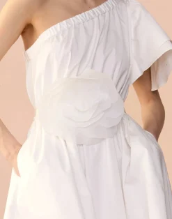 Cynthia Rowley Oversized Organza Flower Tie White Online