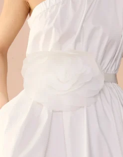 Cynthia Rowley Oversized Organza Flower Tie White Online