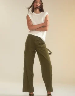 Cynthia Rowley Paige Painter Pant DRKGR Discount