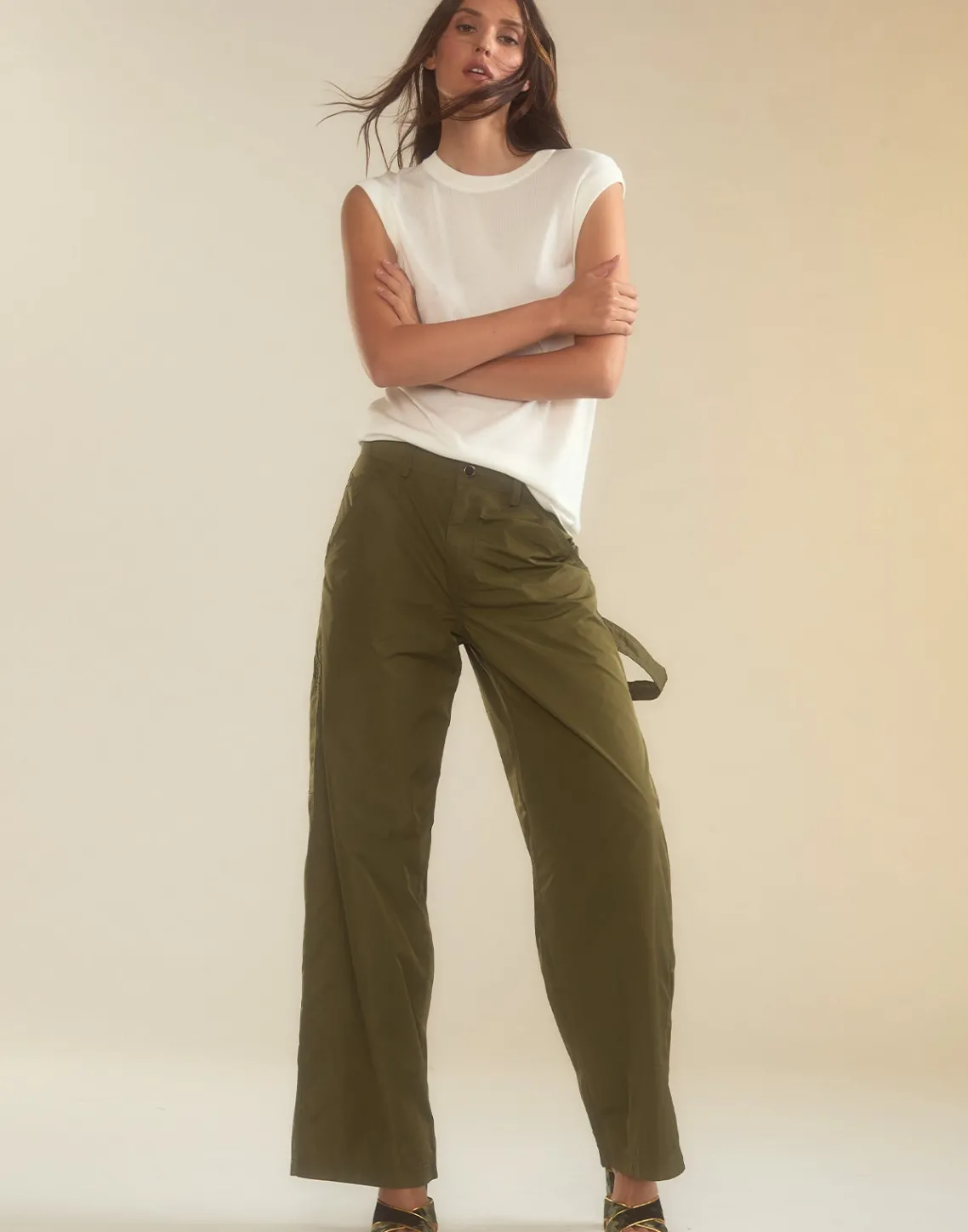 Cynthia Rowley Paige Painter Pant DRKGR Discount