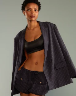 Cynthia Rowley Pinstripe Blazer Navy Hot