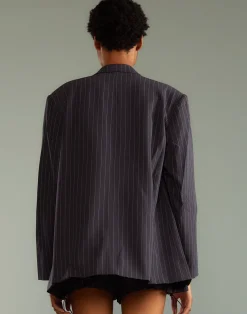 Cynthia Rowley Pinstripe Blazer Navy Hot