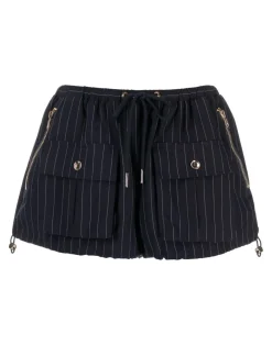 Cynthia Rowley Pinstripe Cargo Bloomer Short Navy Hot