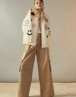 Cynthia Rowley Playful Patchwork Cardigan WHTML Clearance
