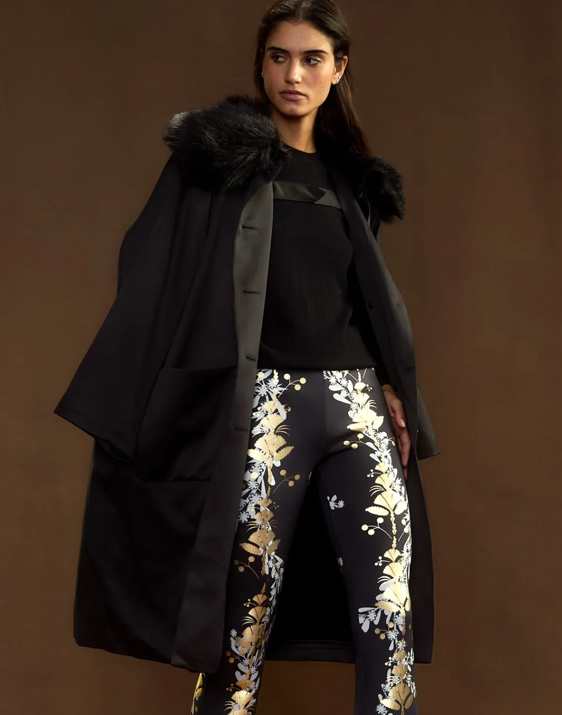 Cynthia Rowley Polished Coat BLACK Clearance