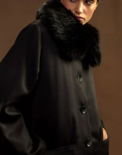 Cynthia Rowley Polished Coat BLACK Clearance