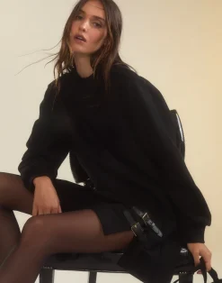 Cynthia Rowley Preston Kilt Sweatshirt Dress BLACK Clearance