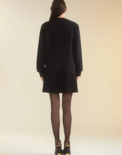 Cynthia Rowley Preston Kilt Sweatshirt Dress BLACK Clearance