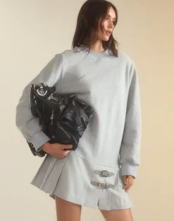 Cynthia Rowley Preston Kilt Sweatshirt Dress HGREY Best