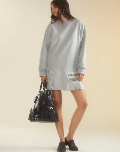 Cynthia Rowley Preston Kilt Sweatshirt Dress HGREY Best