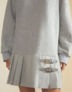 Cynthia Rowley Preston Kilt Sweatshirt Dress HGREY Best