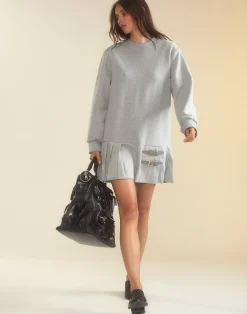 Cynthia Rowley Preston Kilt Sweatshirt Dress HGREY Best