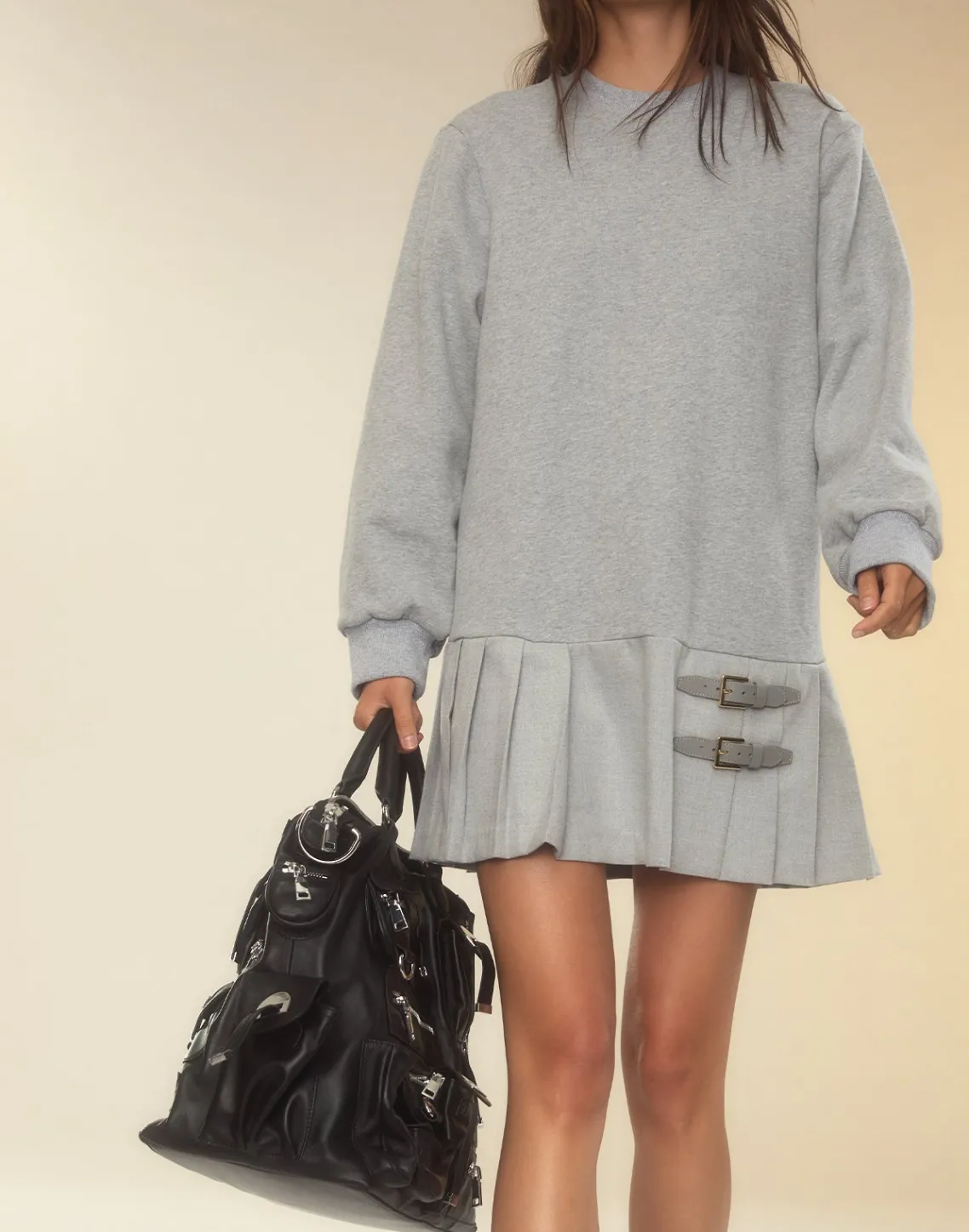 Cynthia Rowley Preston Kilt Sweatshirt Dress HGREY Best