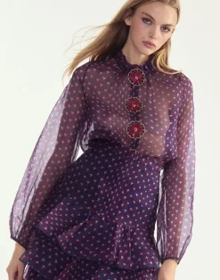 Cynthia Rowley Prim Silk Organza Blouse RDNVY Online