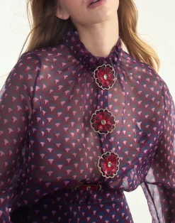 Cynthia Rowley Prim Silk Organza Blouse RDNVY Online