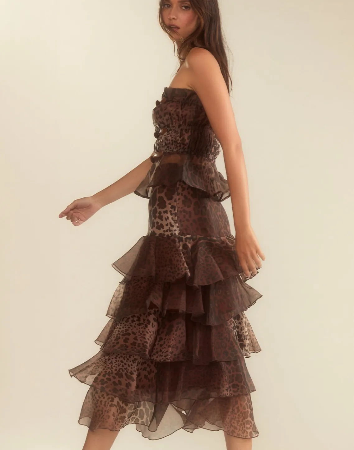 Cynthia Rowley Prim Silk Organza Skirt LEOPD Fashion