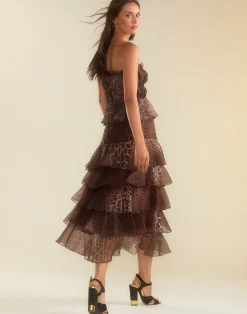 Cynthia Rowley Prim Silk Organza Skirt LEOPD Fashion