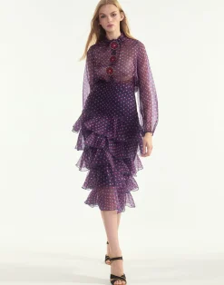 Cynthia Rowley Prim Silk Organza Skirt RDNVY Clearance