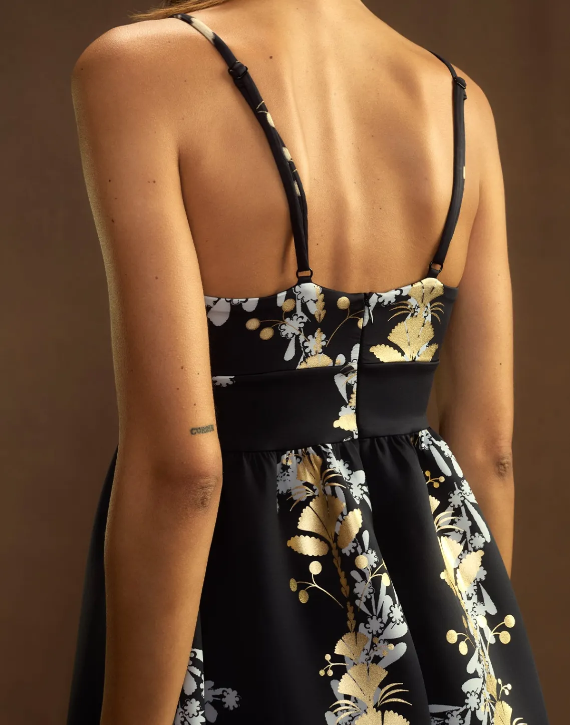 Cynthia Rowley Pure Gold Bonded Dress BLKGD Outlet