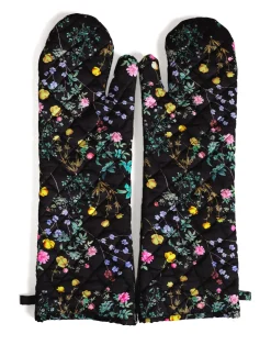 Cynthia Rowley Quilted Oven Mitts BLKFL Discount