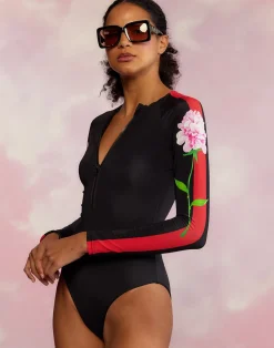 Cynthia Rowley Riley Surfsuit BLACK New