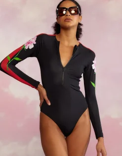 Cynthia Rowley Riley Surfsuit BLACK New