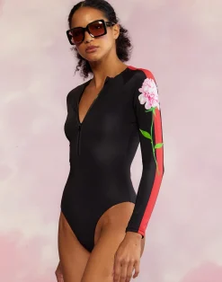 Cynthia Rowley Riley Surfsuit BLACK New
