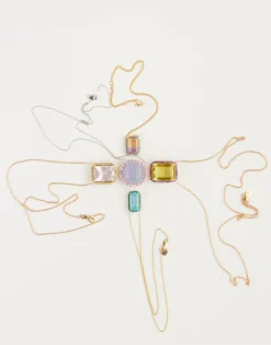 Cynthia Rowley Rose Quartz and Peridot Pendant New