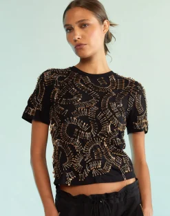 Cynthia Rowley Safety First Tee BLACK New