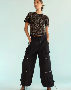 Cynthia Rowley Safety First Tee BLACK New