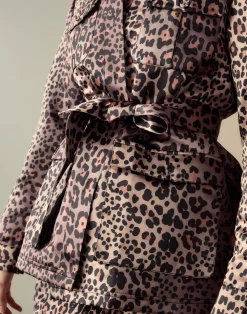 Cynthia Rowley Satin Safari Jacket LEOPD Discount