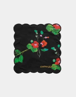 Cynthia Rowley Scallop Embroidered Edge Cocktail Napkin BLKFL Best