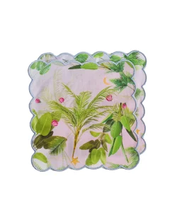 Cynthia Rowley Scallop Embroidered Edge Cocktail Napkin OTROP New