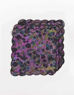 Cynthia Rowley Scallop Embroidered Edge Cocktail Napkin PPMAR Clearance