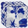 Cynthia Rowley Scallop Embroidered Edge Cocktail Napkin WTBLU Clearance