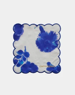Cynthia Rowley Scallop Embroidered Edge Cocktail Napkin WTBLU Clearance