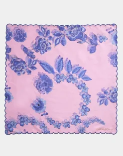 Cynthia Rowley Scallop Embroidered Edge Dinner Napkin PNKBL New