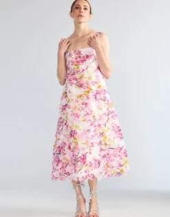 Cynthia Rowley Scalloped Petal Midi Dress WHTMT Best