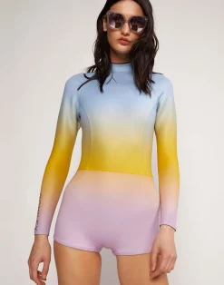 Cynthia Rowley Sea Ombre Wetsuit Blue/Yellow/Pink Fashion