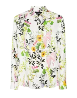 Cynthia Rowley Secret Garden Silk Shirt WHTMT Online