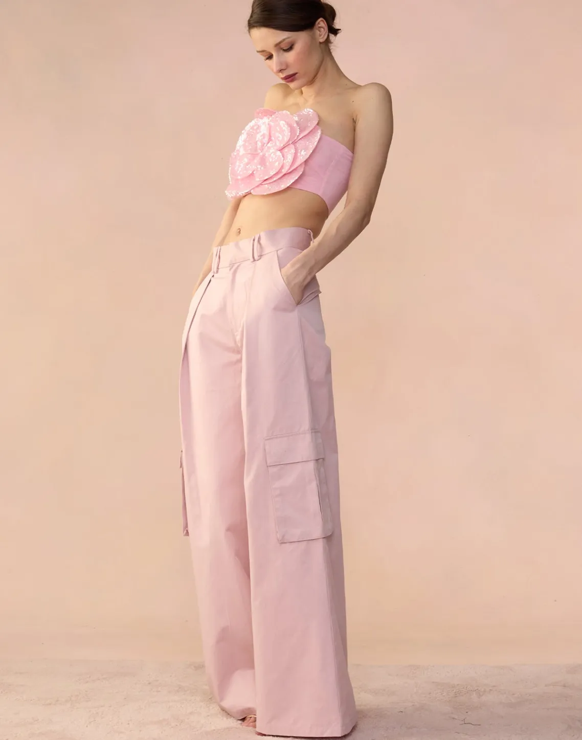 Cynthia Rowley Sequin Flower Bandeau LTPNK Discount