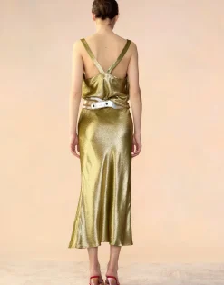 Cynthia Rowley Shimmering Siren Skirt GREEN Discount