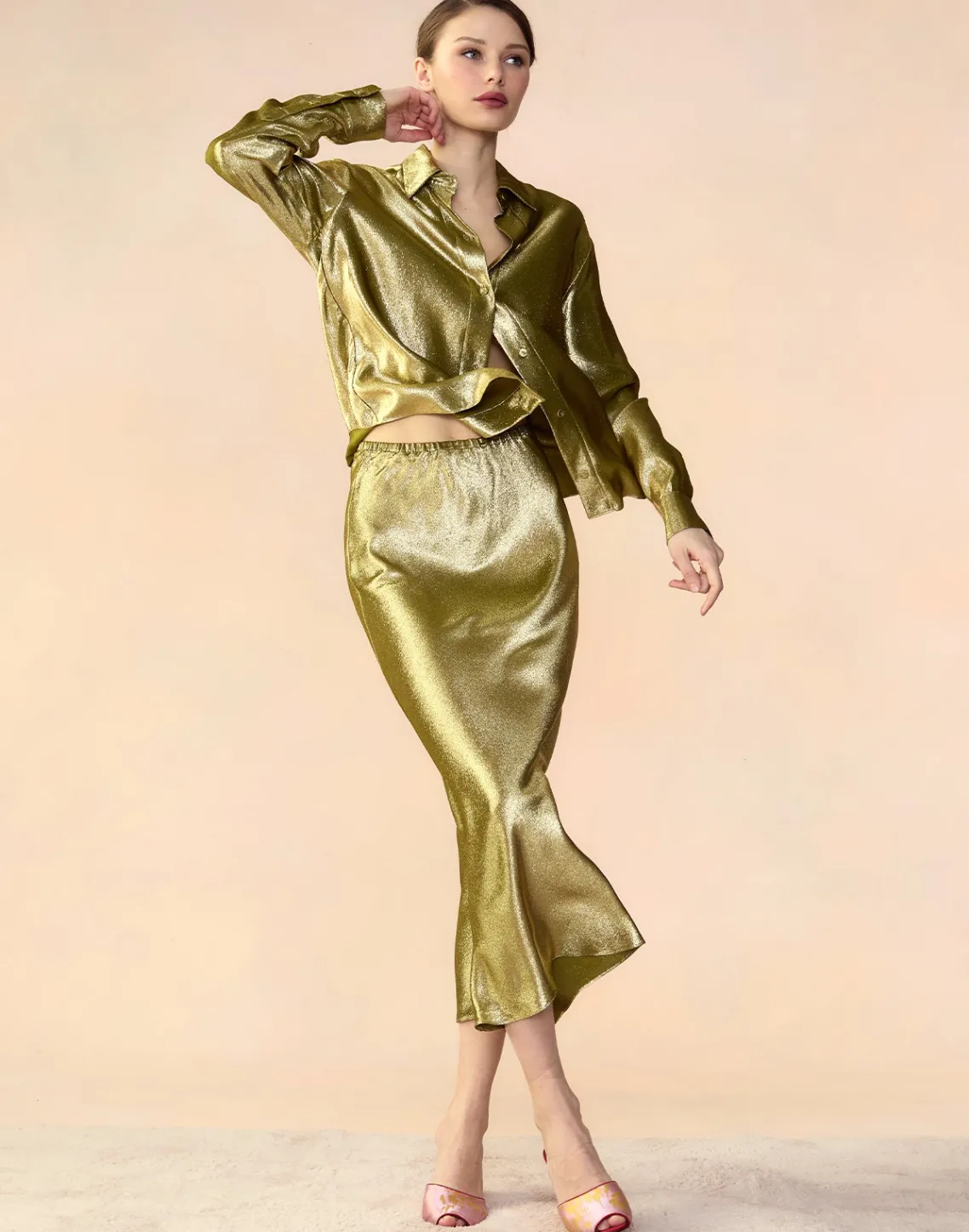 Cynthia Rowley Shimmering Siren Skirt GREEN Discount