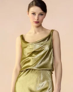 Cynthia Rowley Shimmering Siren Top GREEN Discount