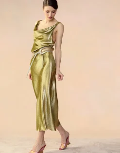 Cynthia Rowley Shimmering Siren Top GREEN Discount