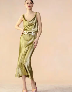 Cynthia Rowley Shimmering Siren Top GREEN Discount